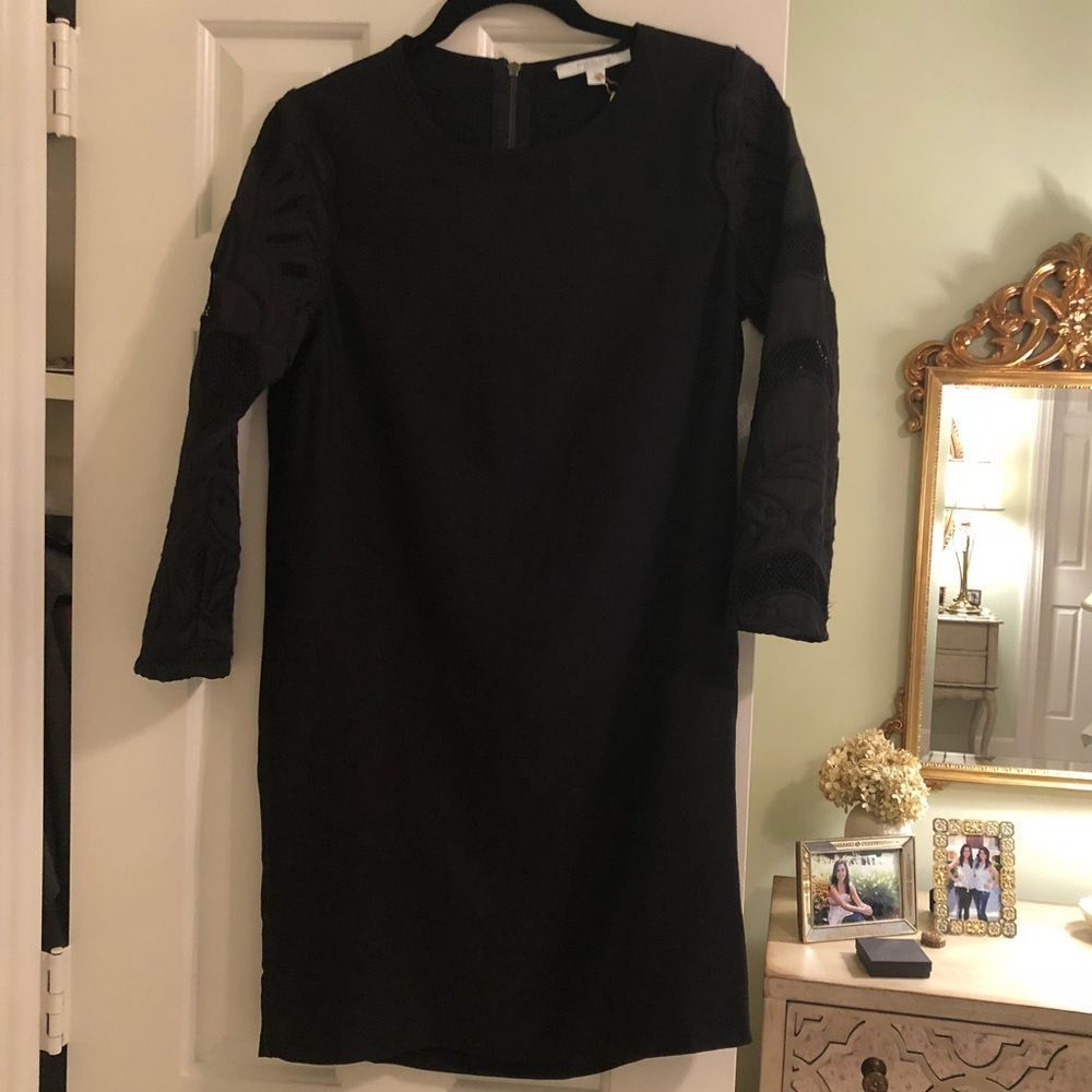 NWT Piperlime Lace Sleeve Black Dress - Picture 4 of 8
